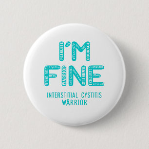 Badge Rond 5 Cm Interstitiel Cystitis Warrior - JE SUIS FIER