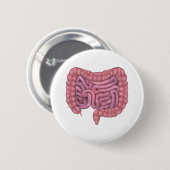 Badge Rond 5 Cm Intestines Système digestif humain intestin (Devant & derrière)