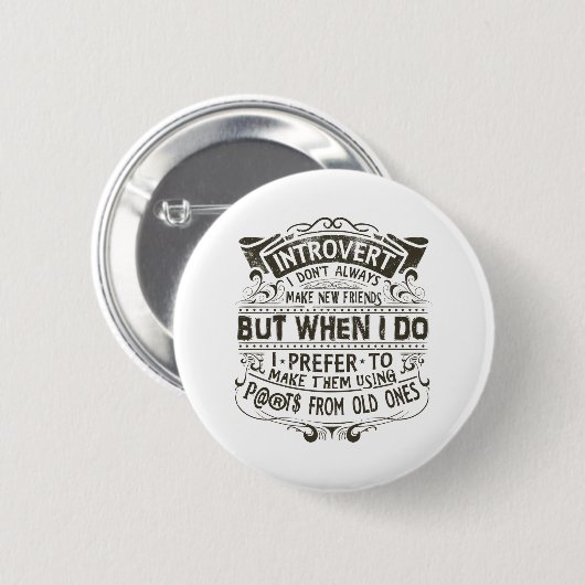 Badge Rond 5 Cm Introvert (Devant & derrière)