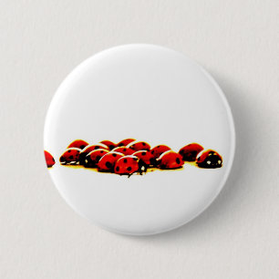 Badge Rond 5 Cm invasion de coccinelle