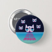 Badge Rond 5 Cm Invasion Star Cat (Devant & derrière)