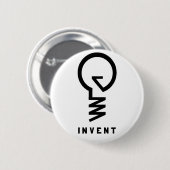 Badge Rond 5 Cm "Inventez" le bouton d'ampoule (Devant & derrière)