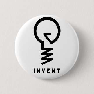 Badge Rond 5 Cm "Inventez" le bouton d'ampoule