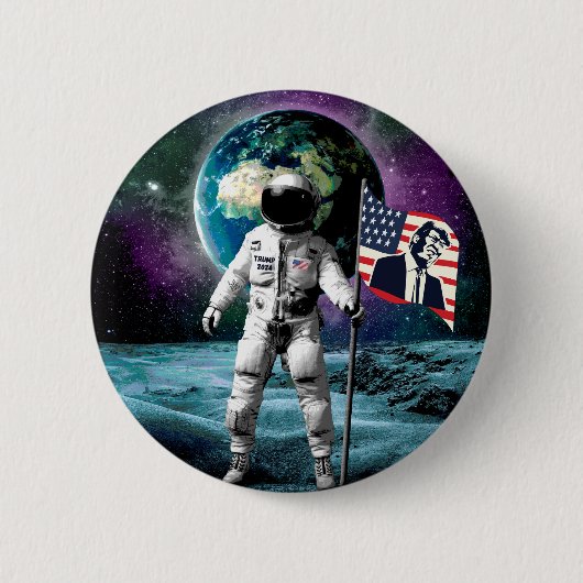 Badge Rond 5 Cm Invitation des astronautes pour Trump 2024 (Devant)