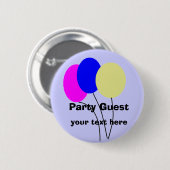 Badge Rond 5 Cm Invité de la partie, bouton (Devant & derrière)
