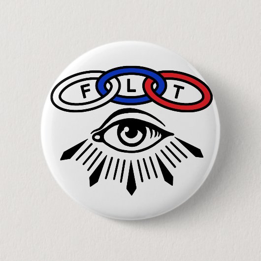 Badge Rond 5 Cm IOOF Trois liens et bouton Oeil (Devant)