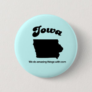 Badge Rond 5 Cm Iowa Motto - Nous faisons des choses extraordinair