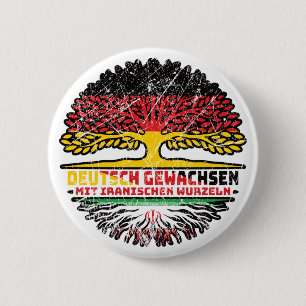Badge Rond 5 Cm Iran Irano Deutsch Deutschland Baum Racines
