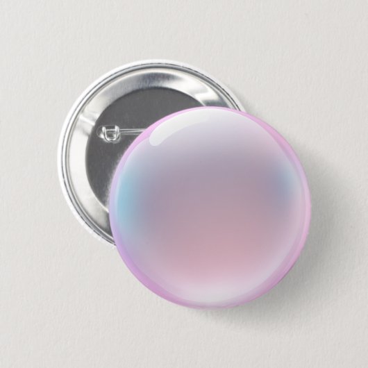 Badge Rond 5 Cm Iridescente bulle rose Emoji (Devant & derrière)