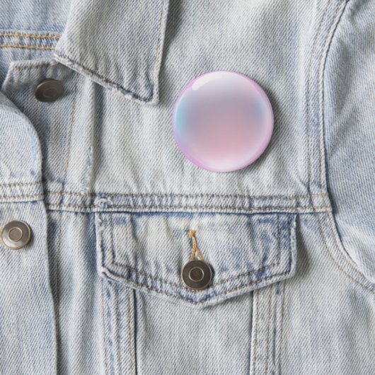 Badge Rond 5 Cm Iridescente bulle rose Emoji (En situation)