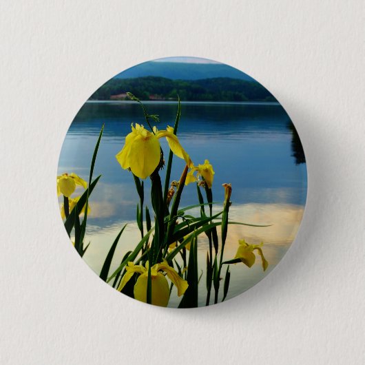 Badge Rond 5 Cm Iris jaune à Lake Shore (Devant)