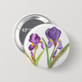 Badge Rond 5 Cm Iris pourpre (Devant & derrière)
