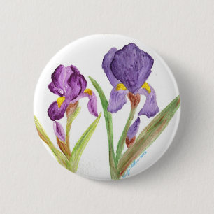 Badge Rond 5 Cm Iris pourpre