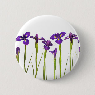 Badge Rond 5 Cm Iris pourpres - modèle customisé par fleur d'iri