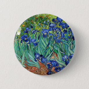 Badge Rond 5 Cm Irises Vincent van Gogh peinture Vintage florale