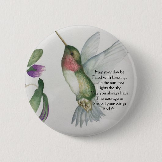 Badge Rond 5 Cm Irish Blessing Courage Pretty Bird Garden (Devant)