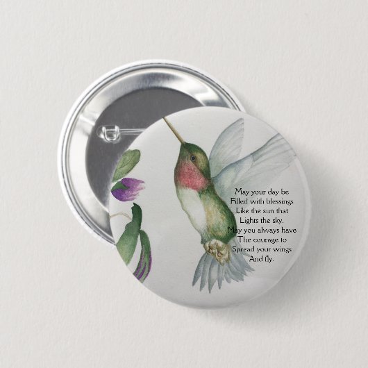 Badge Rond 5 Cm Irish Blessing Courage Pretty Bird Garden (Devant & derrière)