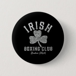 Badge Rond 5 Cm Irish Boxing Club Boston Shamrock Distressed Gift