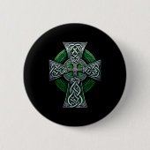 Badge Rond 5 Cm Irish Celtic Cross Knot Christian Holy Trinity Sco (Devant)