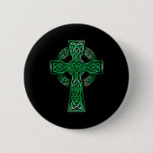 Badge Rond 5 Cm Irish Celtic Cross Knot Christian Holy Trinity Sco (Devant)