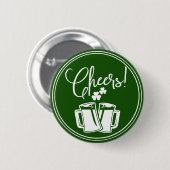Badge Rond 5 Cm Irish Cheers Saint Patricks Day Fête de la bière (Devant & derrière)