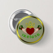Badge Rond 5 Cm Irish Claddagh (Devant & derrière)