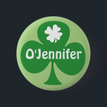 Badge Rond 5 Cm Irish For A Day St. Patrick's Day Party Nom Tags<br><div class="desc">Irish For A Day St. Patrick's Day Party Nom Tags. Cette épingle de fête de la Saint Patrick peut être facilement customisée avec votre nom. N'oubliez pas d'ajouter le O' avant votre nom pour être irlandais pour la journée. Une excellente façon de célébrer la Saint Patrick à une grande convention...</div>