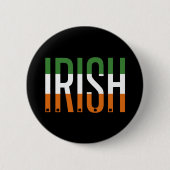 Badge Rond 5 Cm Irish St Patrick's Day Irlande Drapeau Shamrock Lu (Devant)