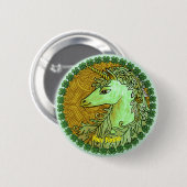Badge Rond 5 Cm Irish Unicorn épingle (Devant & derrière)