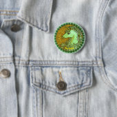 Badge Rond 5 Cm Irish Unicorn épingle (En situation)
