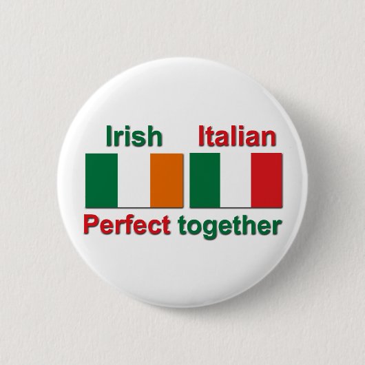 Badge Rond 5 Cm Irlandais italien - perfectionnez ensemble ! (Devant)