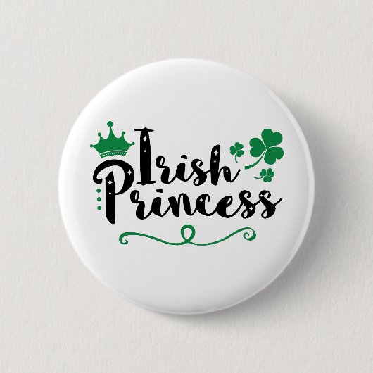 Badge Rond 5 Cm Irlandaise Princesse femmes St Patrick's Day Scrip (Devant)