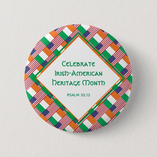 Badge Rond 5 Cm IRLANDE-AMÉRICAINE Christian Célébrer le Mois de l (Devant)