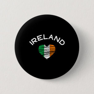 Badge Rond 5 Cm Irlande Cœur Saint-Patrick Fière Drapeau Irlandais
