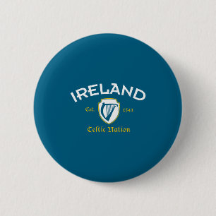 Badge Rond 5 Cm Irlande Nation Celtique Établie 1541