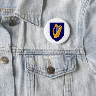 Badge Rond 5 Cm Irlande pays blason armoiries symbole emblème lyre