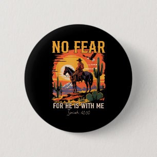 Badge Rond 5 Cm Isaïe 41_10 Verset de la Bible Cowboy Occidental C