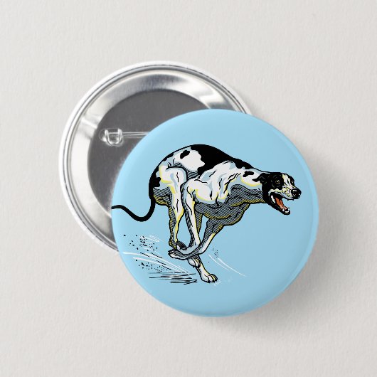 Badge Rond 5 Cm ish greyhound (Devant & derrière)