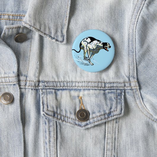 Badge Rond 5 Cm ish greyhound (En situation)