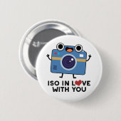 Badge Rond 5 Cm ISO En amour avec vous amusant jeu de caméra (Devant & derrière)