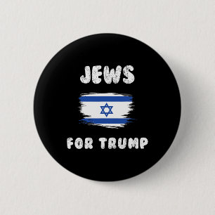 Badge Rond 5 Cm Israël Drapeau Les Juifs Pour Trump