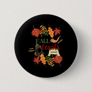 Badge Rond 5 Cm Israel Fêtes de l'automne Israël Shofar Sukkot Yom