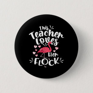 Badge Rond 5 Cm Istant Principal aime son troupeau Enseignant Flam