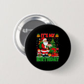 Badge Rond 5 Cm It’s My 3rd Birthday Santa Christmas Outfit 3 Year (Devant & derrière)