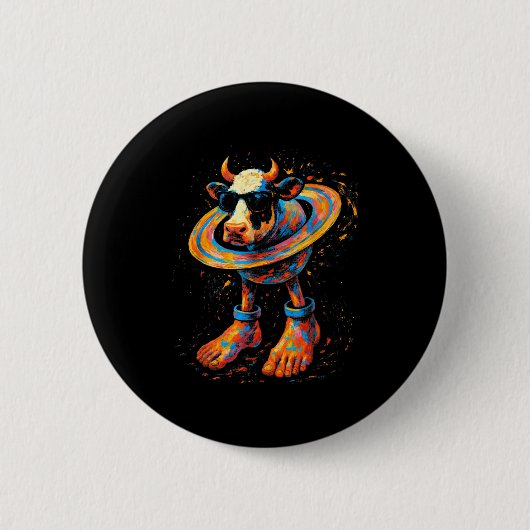 Badge Rond 5 Cm Italian Brainrot Meme La Vaca Saturno Saturnita Wa (Devant)