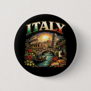 Badge Rond 5 Cm Italie Éternelle