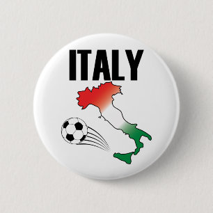 Badge Rond 5 Cm Italie Football Carte Ventilateur Boot Soccer Ball