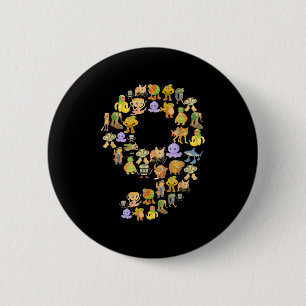 Badge Rond 5 Cm Italien Brainrot Mème 9e fête d'anniversaire 9 ann