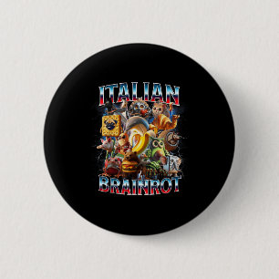 Badge Rond 5 Cm Italien Cerveau Rot Italien Brainrot Drôle Mèmes G