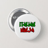 Badge Rond 5 Cm Italien Ninja (Devant & derrière)